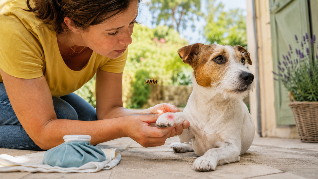 Chien piqué par une guêpe, une abeille ou un frelon : que faire immédiatement ?