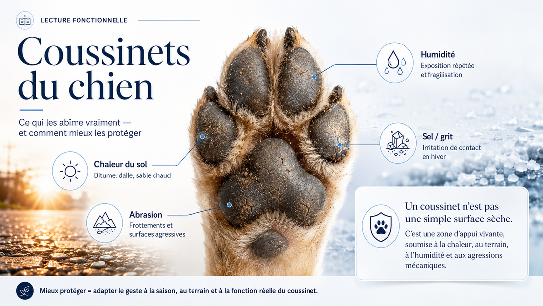Coussinets du chien : ce qui les abîme vraiment et comment mieux les protéger