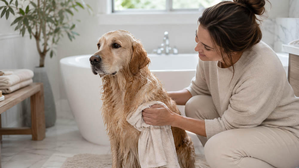 Faut-il sécher son chien après le bain ? Le geste oublié qui évite la macération
