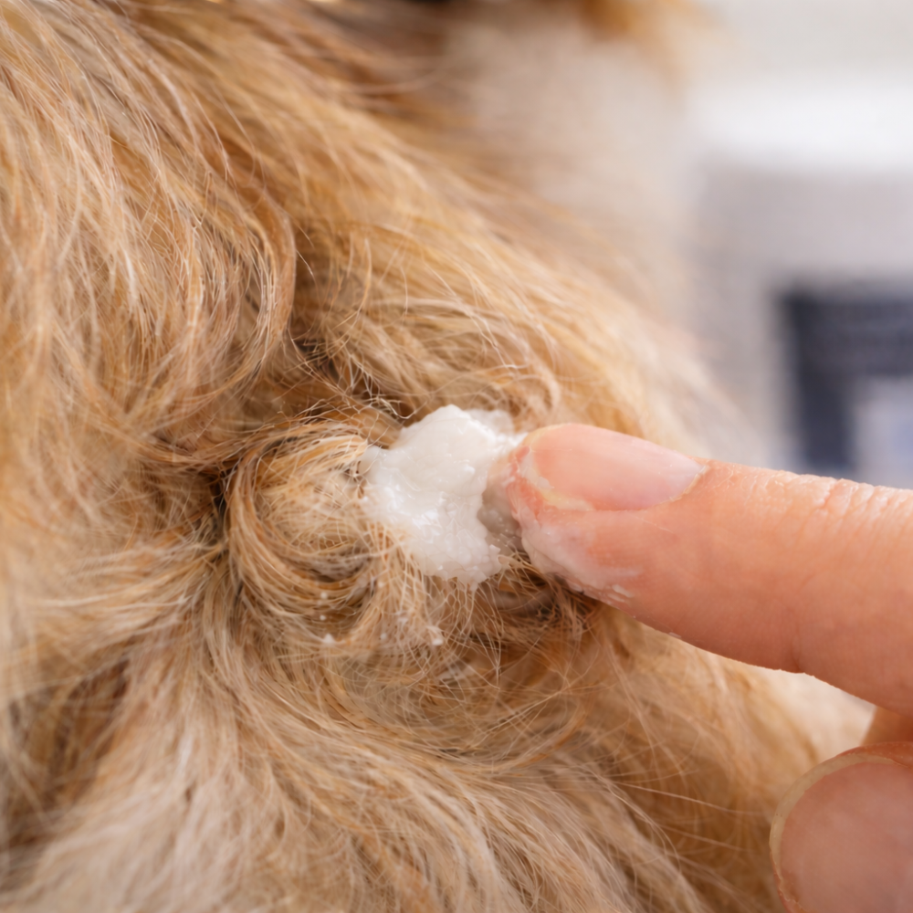application baume demelant chien noeud pelage DermoDenou Akhato