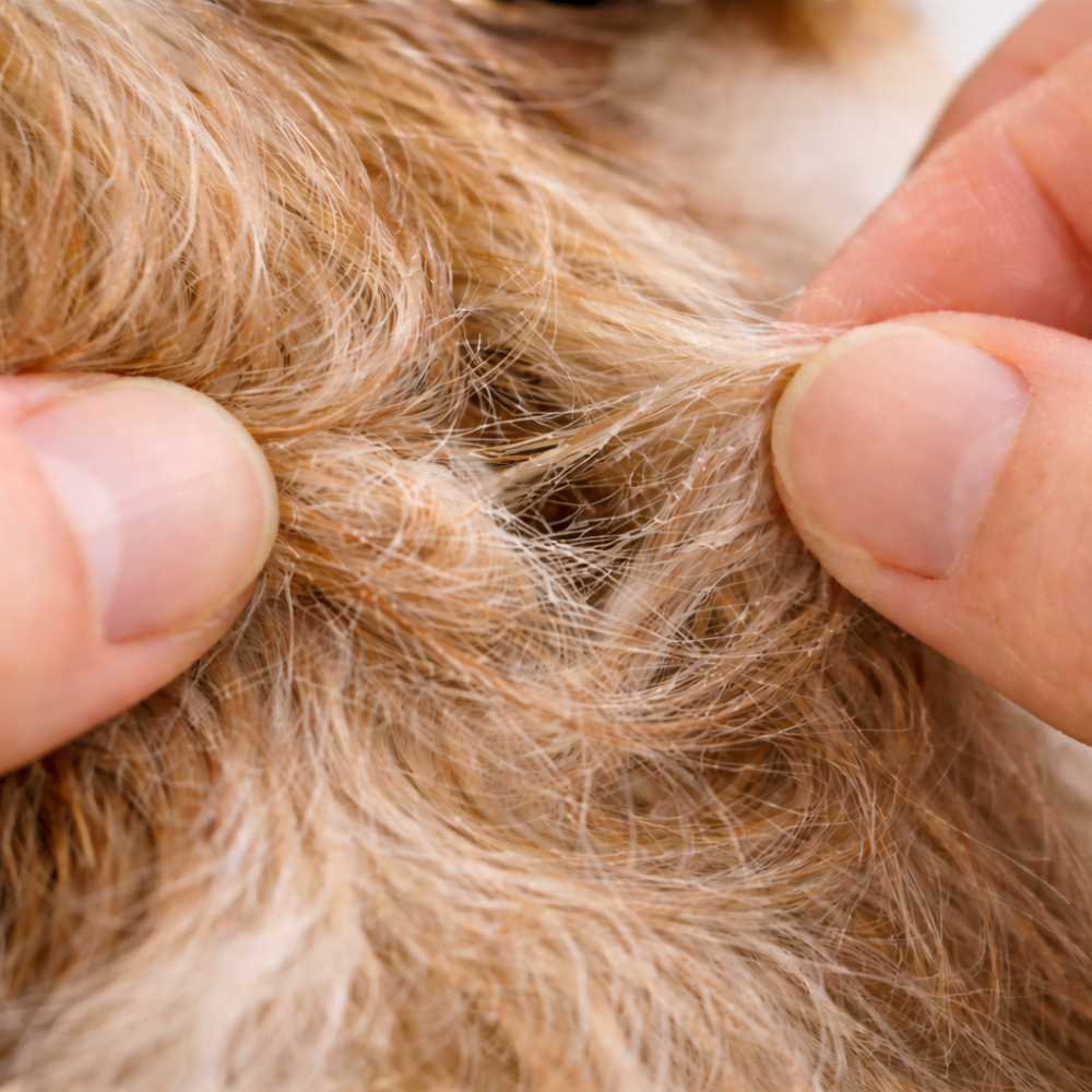 demeler noeud chien sans tirer fibres pelage Akhato DermoDenou