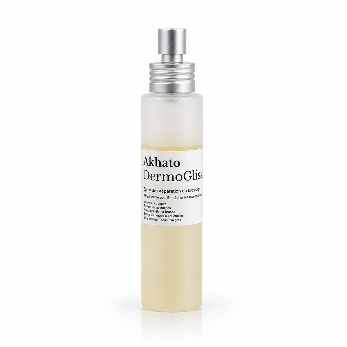 Flacon DermoGliss™ AKHATO, spray démêlant pour chien sans rinçage conçu pour faciliter le brossage et préserver la glisse du pelage.