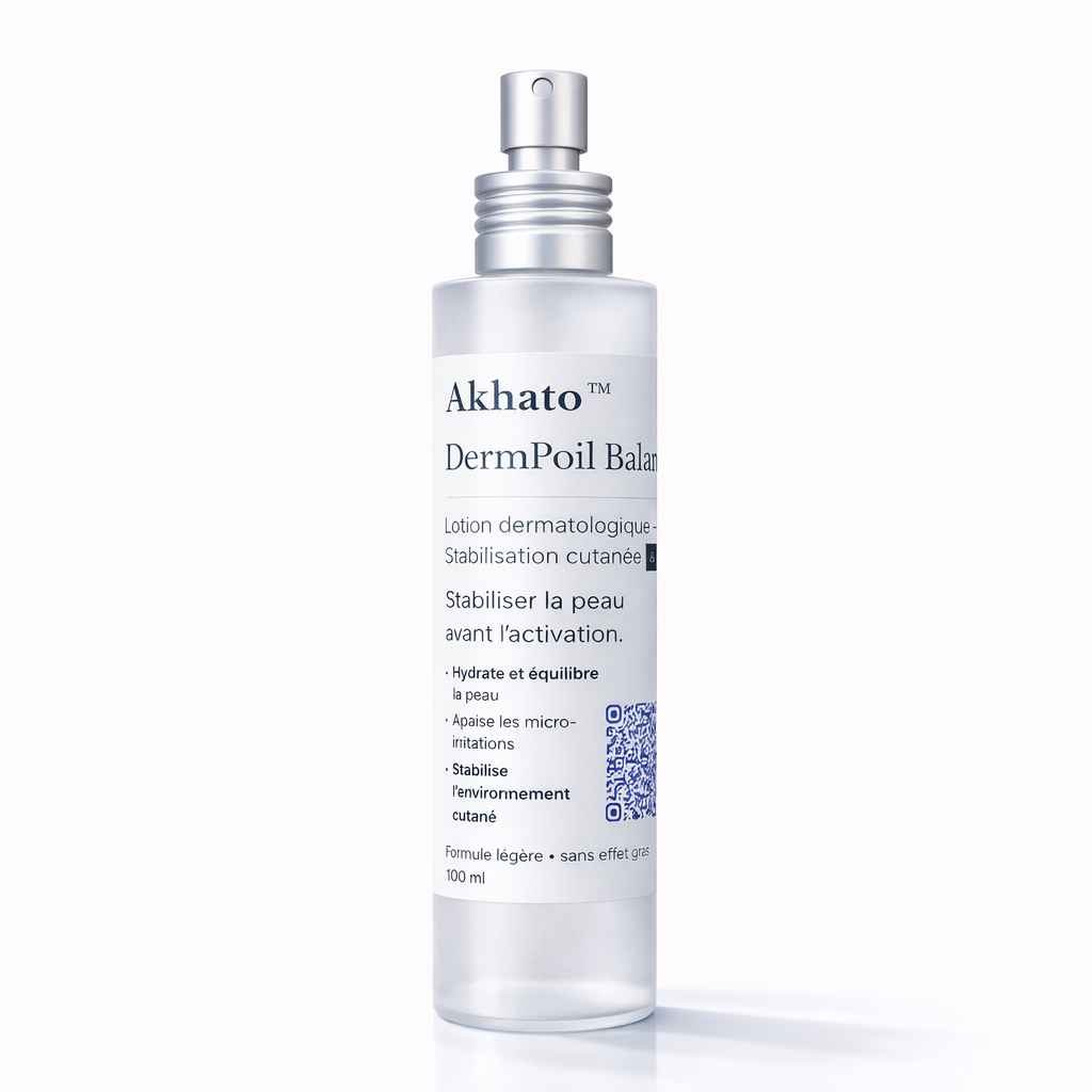 Lotion DermPoil Balance AKHATO pour alopécie chien, soin dermatologique hydratant et stabilisant l’environnement cutané avant la repousse