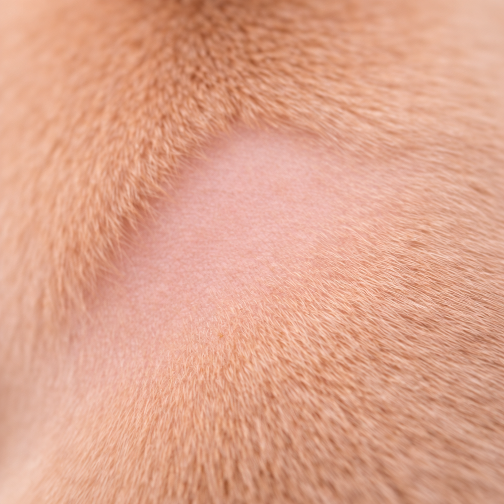 peau chien réparée barrière cutanée restaurée texture saine uniforme sans irritation