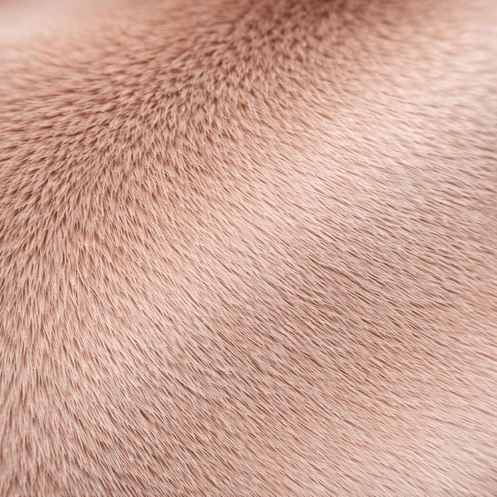 Poil court de chien propre et sain après lavage, sans dépôts ni résidus, texture homogène et peau préservée